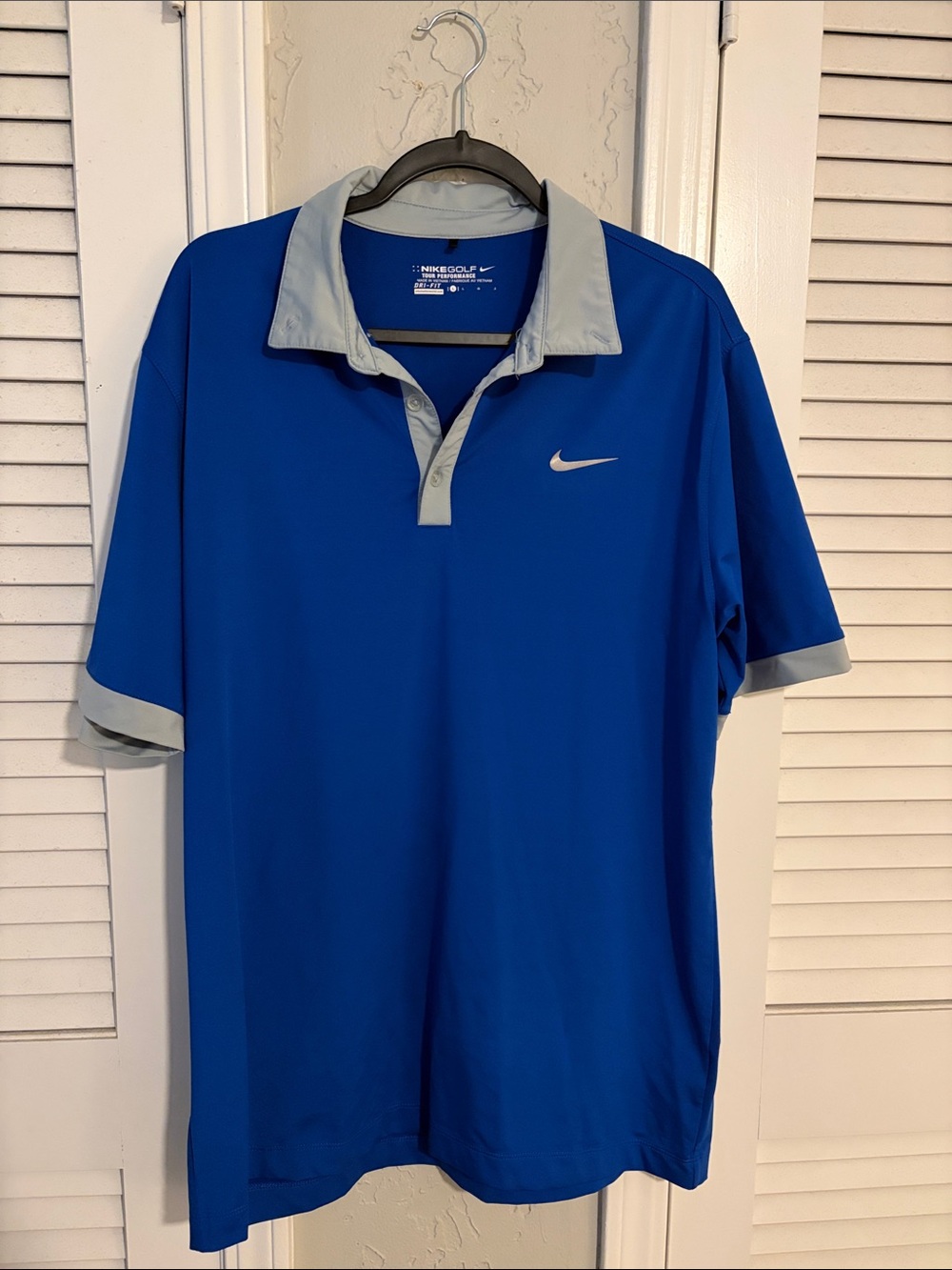 Nike Men’s Royal Blue Polo with Light Gray Collar